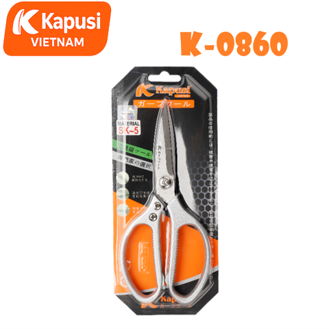 Kéo Bếp Cán Bạc Kapusi K-0860 215mm – Lưỡi Thép SK5 Sắc Bén, Tay Cầm Hợp Kim Nhôm Cao Cấp, Bh 12 tháng