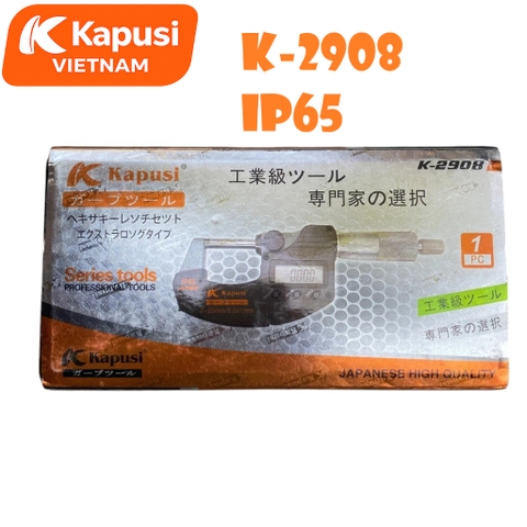Thước Kẹp Cơ PANME Kapusi K-2908 và K-2909 ĐỘ CHIA 0.001MM, chất liệu thép cứng, trang bị màn hình LCD, Bh 12 tháng