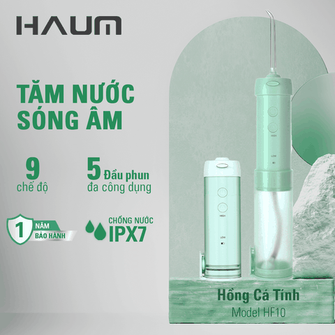 Tăm nước sóng âm HAUM HF10 Mini - Màu xanh