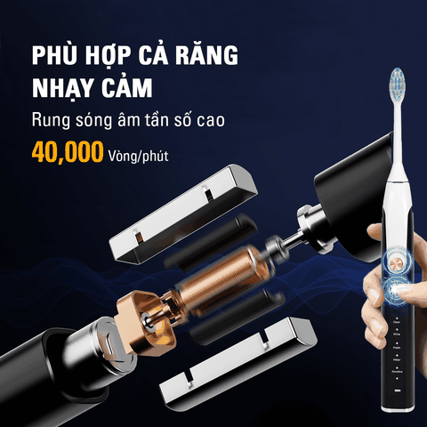 Bàn chải điện sóng âm Haum H351 - Màu hồng