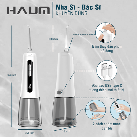 Tăm nước sóng âm HAUM H139 - Màu đen