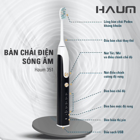 Bàn chải điện sóng âm Haum H351