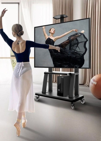 Khung treo tivi DI ĐỘNG có 4 bánh xe | Có giá để Camera phía trên | Tùy mẫu có đế bằng để loa bên dưới