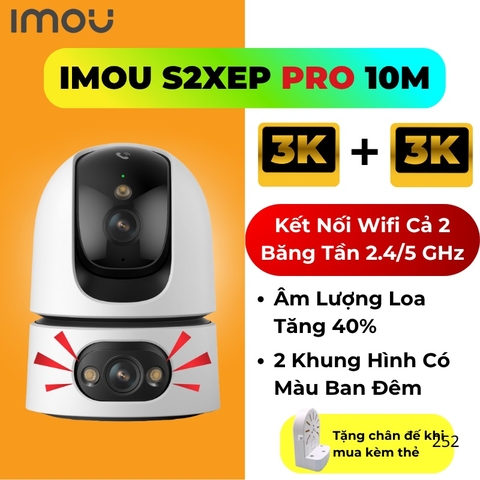 (5.0Ghz) IMOU S2XeP Pro 10MP (Camera Wi-Fi Ranger Dual Pro 5MP + 5MP | Có màu | Đàm Thoại | 2 mắt 2 khung , cả 2 đều có màu ban đêm)