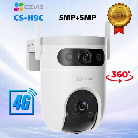 4G Camera 10MP EZVIZ CS-H9C (5MP+5MP, 4G) - FullColor, Sóng sim 4G mọi nhà mạng Việt Nam