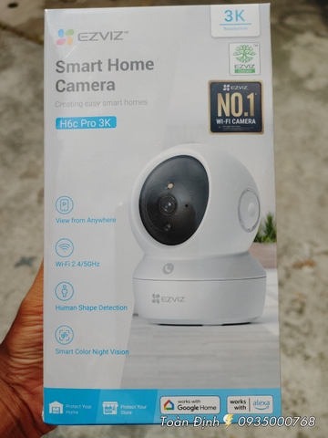 EZVIZ H6C Pro 5MP - Camera Wi-Fi H6c Pro 3K Quay Quét 360 Độ, Chạm để gọi điện, Đàm thoại 2 chiều, Ghi hình màu ban đêm, thùng 30 cái