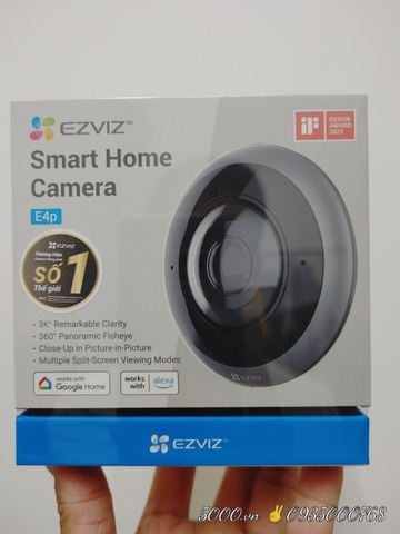 EZVIZ E4P 6MP (3K+) - Camera Wi-Fi mắt cá, nhìn toàn cảnh