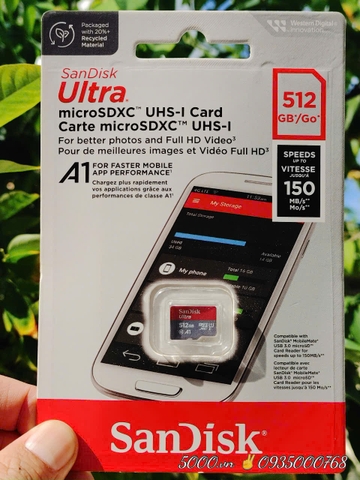 Thẻ nhớ SANDISK 512GB tốc độ upto 150Mbps - Hàng Chính Hãng ✌  SPC | 10 Năm | Hộp 100c