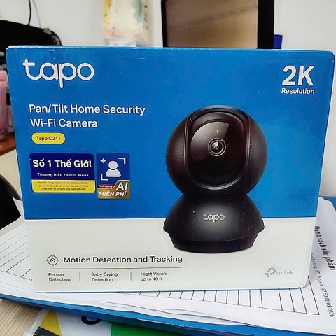 Camera IP Wifi TP-Link TAPO C211 3MP (2304×1296) - Màu đen ngụy trang, ẩn mình vào tường đen