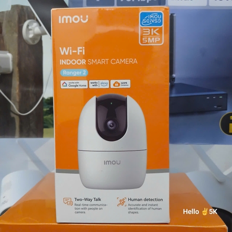 IMOU A52 3K 5MP - Tem 2026 | Ban đêm trắng đen | Wifi 2 tần số 2.4 | Có cổng LAN | Nén H.265 | Nhận thẻ 256GB