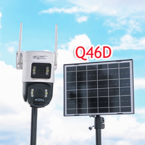 4G Solar Camera YOOSEE PRO Q46D-26MP (Sim 4G bất kỳ, Pin lưu trữ 18h, Tấm NLMT, chân đế dài, xoay 360 độ , đàm thoại, có màu, thùng 12c, App: YOOSEE )