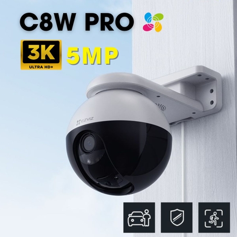 (4) EZVIZ C8C / C8W Pro Series - Camera Wi-Fi dạng bo tròn góc cạnh, xoay 360 độ, Có màu ban đêm, đặc biệt C8W PRO có Nhận diện chính xác Người & Xe Cộ
