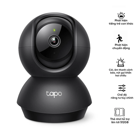 Camera IP Wifi TP-Link TAPO C211 3MP (2304×1296) - Màu đen ngụy trang, ẩn mình vào tường đen