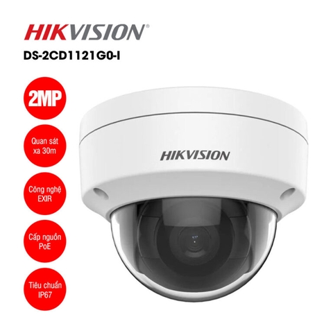 HIKVISION DS-2CD1121G0-I Camera IP 2MP hình bán cầu (Dome 2.8MM)