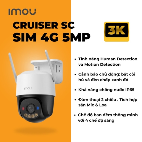 4G IMOU K7FP-5HOTE-4G (Camera 5MP | Outdoor | FullColor | Sóng sim 4G mọi nhà mạng Việt Nam)