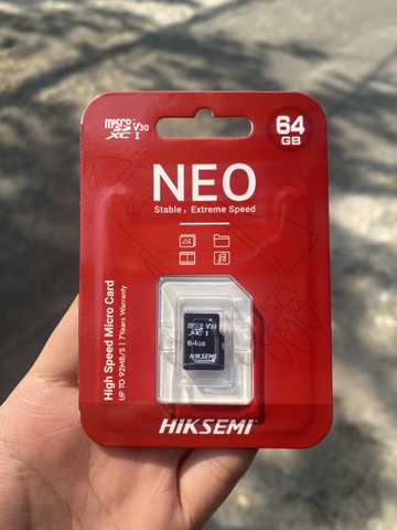 HIKSEMI 64GB NEO C1 Đỏ 92Mbps - Thẻ nhớ Chính Hãng ✌ Hikvision Việt Nam | 7 Năm theo Series | Thùng 20 Hộp 50c