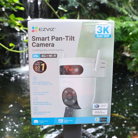 4G + Wifi Camera 10MP EZVIZ H9C (5MP+5MP, 4G) - SIM khuyên dùng với Viettel | Kết nối kép với 4G và Wifi 6