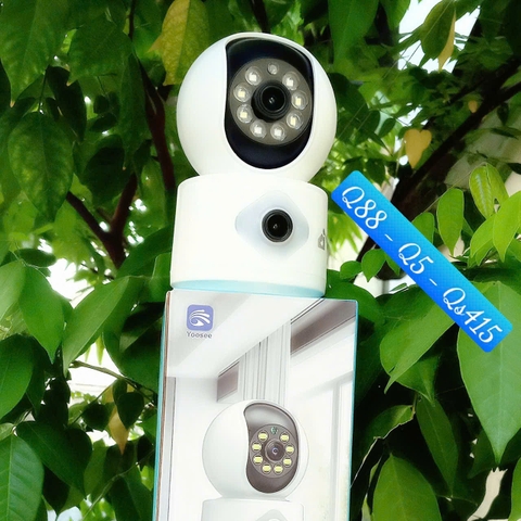 YOOSEE Q88 Blue - Cổng TypeC, Đế xoay 360 độ , đàm thoại, có màu, 2 mắt 2 khung độc lập, thùng 30c, tên khác QS415-C | Q5