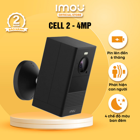 Camera Wi-Fi dùng Pin IMOU Cell 2 (4MP) I IPC-B46LP I Đàm thoại I Thời lượng pin đến 180 ngày I 4MP