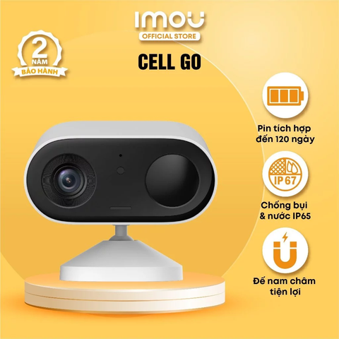Camera Wi-Fi chạy pin 3MP IMOU Cell Go IPC-B32P-V2, đàm thoại 2 chiều, chống nước IP65