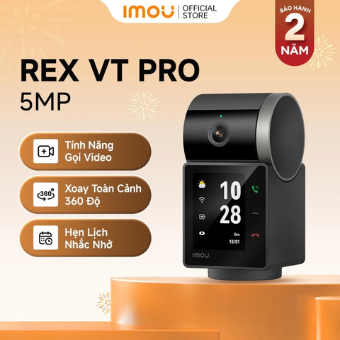(2) Camera Wifi dùng pin trong nhà Imou Rex VT Pro 3K I S2VBP I Xoay 360 I Bảo vệ toàn cảnh I Pin 2000mAh
