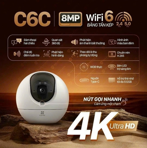 EZVIZ C6C 8MP 4K - Camera Wi-Fi 