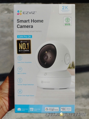 EZVIZ C6N Pro 3MP - Camera Wi-Fi H6c Pro 2K Quay Quét 360 Độ, Chạm để gọi điện, Đàm thoại 2 chiều, Ghi hình màu ban đêm, thùng 30 cái