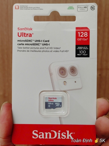 Thẻ nhớ SANDISK 128GB 100Mbps Hàng Chính Hãng ✌ 7 Năm | Hộp 100c