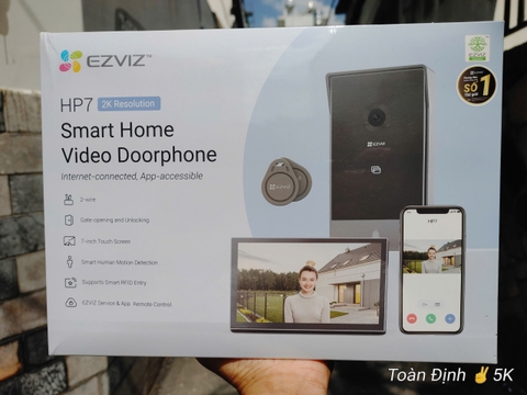 Ezviz HP7 2K - Chuông cửa màn hình, mở cửa từ xa (Vừa là chuông cửa + Vừa là camera + Lại có màn hình phụ)