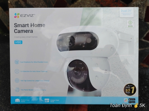 EZVIZ H90 Multi Camera Wi-Fi ngoài trời với 2 ống kính 4MP+4MP (2 Khung hình xoay độc lập)