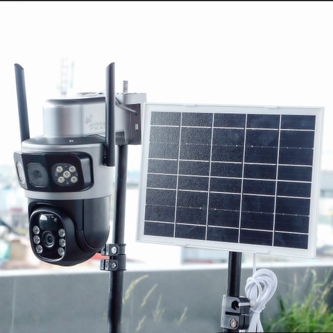 4G Camera YOOSEE 4K-YS200-4G - Sạc Năng Lượng Mặt Trời, Pin 10.000 mAh ( 2 ngày không nắng) , với 2 mắt độc lập, xoay 360 độ , đàm thoại, có màu, thùng 12 hộp