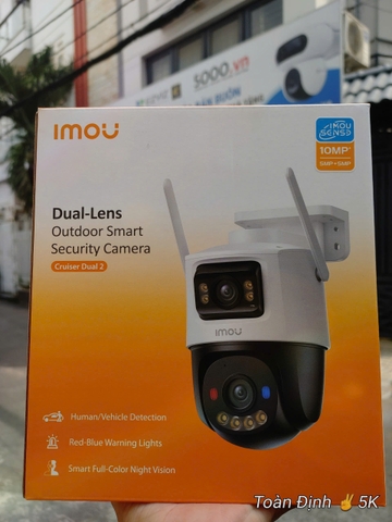 IMOU S7XeP Dual Mix 5MP+5MP (Camera Wi-Fi 10MP | Cruiser Dual 2 | Outdoor | FullColor | Có đèn báo động xanh đỏ giống Công An)
