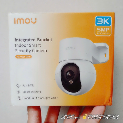Camera Wi-Fi 5MP IMOU K2MP-3K Ranger Mini | Tích hợp chân đế I Tự Động Quay Quét | Phát Hiện Người | Màu về đêm