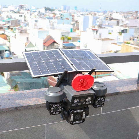 4G Solar Camera HiEasy Pro V560-PRO-30MPX với 4 mắt xoay độc lập (Sim 4G, Tấm pin NLMT 12.000mAh, chân đế dài, xoay 360 độ , đàm thoại, có màu, thùng 12 hộp)