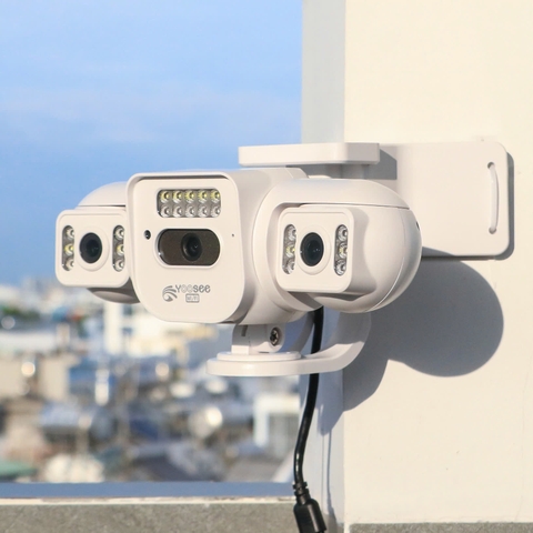 YOOSEE XYH-22D - Camera Wi-Fi 3 mắt 3 khung thực | Thiết kế đặc biệt, hỗ trợ lắp góc tường KHÓ | Tông màu TRẮNG MỊN | Hộp Carton dày 3 lớp | Bảo hành 12 tháng | Thùng 12c