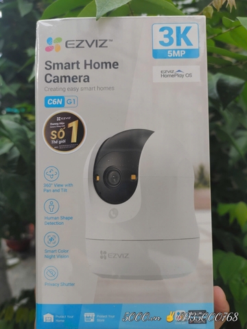 EZVIZ C6N G1 3K 5MP(2880 × 1620 | True WDR) - Camera Wi-Fi với góc dọc tới 85 độ, Chạm để gọi điện, Đàm thoại 2 chiều, Ghi hình màu ban đêm