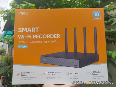 Đầu ghi IMOU 10 kênh NVR-N110W-8A0E ( Kết nối Wifi dễ dàng, vận hành ổn định, thùng 10c, KLT: 1100g)