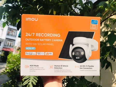 4G Camera 5MP AOV IMOU B7ED + Tấm pin năng lượng mặt trời 5W | Pin 10.000 mAh | Kết nối kép: Hỗ trợ 4G & Wifi 6