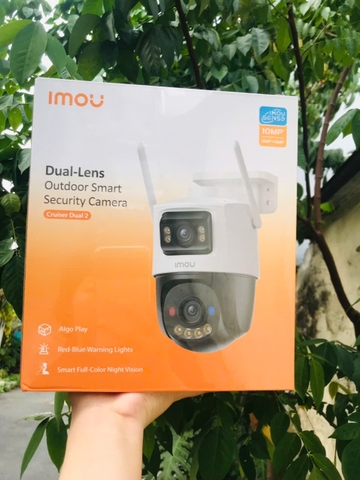 IMOU S7XeP Pro 10MP (Camera Wi-Fi Cruiser Dual 2 | Outdoor | FullColor | Có đèn báo động xanh đỏ giống Công An | Dual Lens 5MP+5MP)