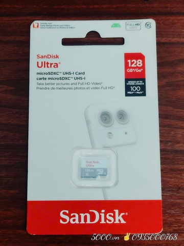 Thẻ nhớ SANDISK 128GB 100Mbps Hàng Chính Hãng ✌ 7 Năm | Hộp 100c