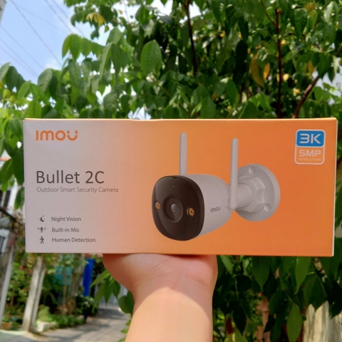 IMOU F52P 3K 5MP, ban đêm trắng đen - Camera Wifi 5MP Bullet 2C ngoài trời | Chống nước IP67 | Chỉ micro, Ko led, Ko loa