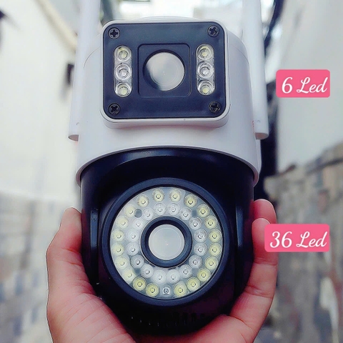 YOOSEE Q42D quốc dân - Điện áp 12V2A, có LAN , đàm thoại, có màu, 2 mắt 2 khung độc lập, thùng 30c, tên khác: JT-8696QJ | QT36 | QPT36 + 6 (số LED mắt xoay)