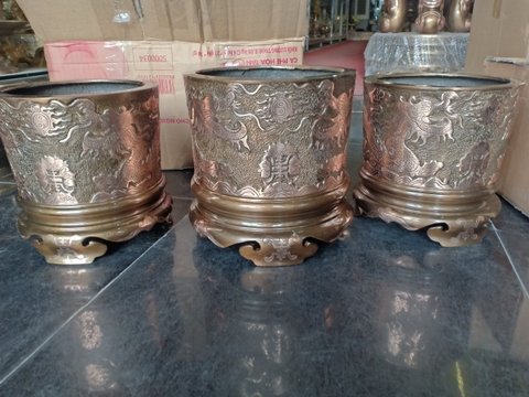 Bát Hương Bằng Đồng Đỏ Nguyên Màu