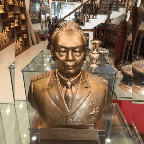 Tượng Bác Giáp Bán Thân Bằng Đồng Đỏ 60cm