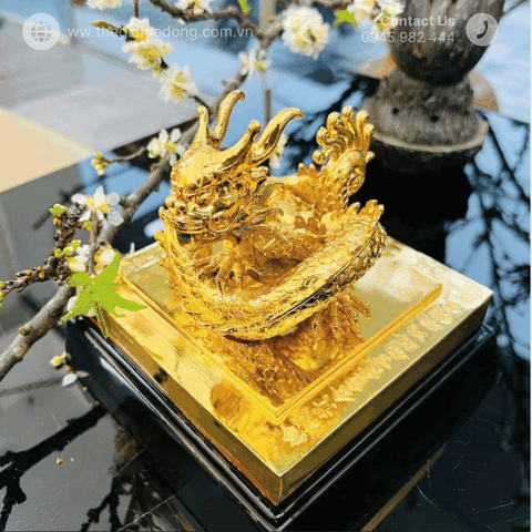 Ấn rồng sắc mệnh Chi Bảo mạ vàng 24k - Quà Tặng Doanh Nhân, Sếp sang trọng, phong thủy