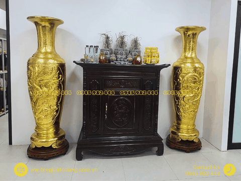 Lục Bình Bằng Đồng Mạ Vàng 24K – Vật Phẩm Phong Thủy Đẳng Cấp