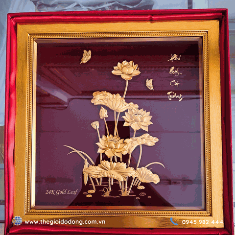 Tranh Hoa Sen dát vàng Phú Quý Cát Tường – Quà tặng sang trọng, ý nghĩa và đẳng cấp
