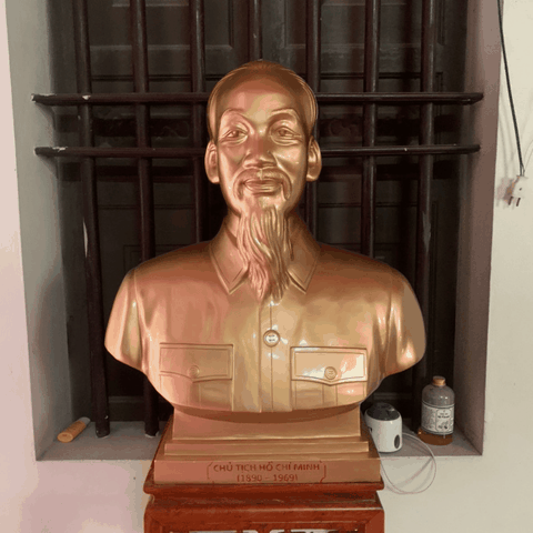 Tượng Bác Hồ Bán Thân Bằng Đồng Đỏ Phủ Màu 70cm