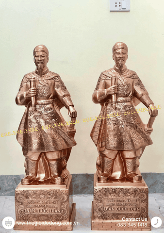 Tượng Trần Hưng Đạo 70cm  Đúc Đồng Đỏ Theo Yêu Cầu