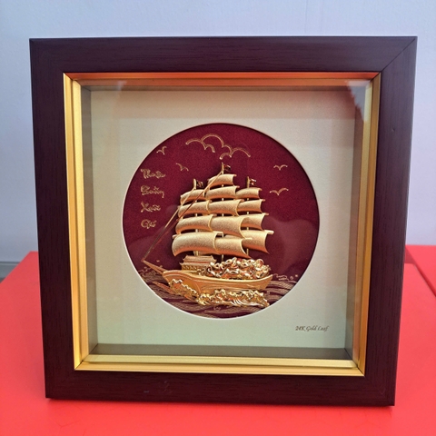 Tranh Thuyền Buồm Mạ Vàng 24K | Quà Tặng Gởi Gắm Lời Chúc Thuận Buồm Xuôi Gió